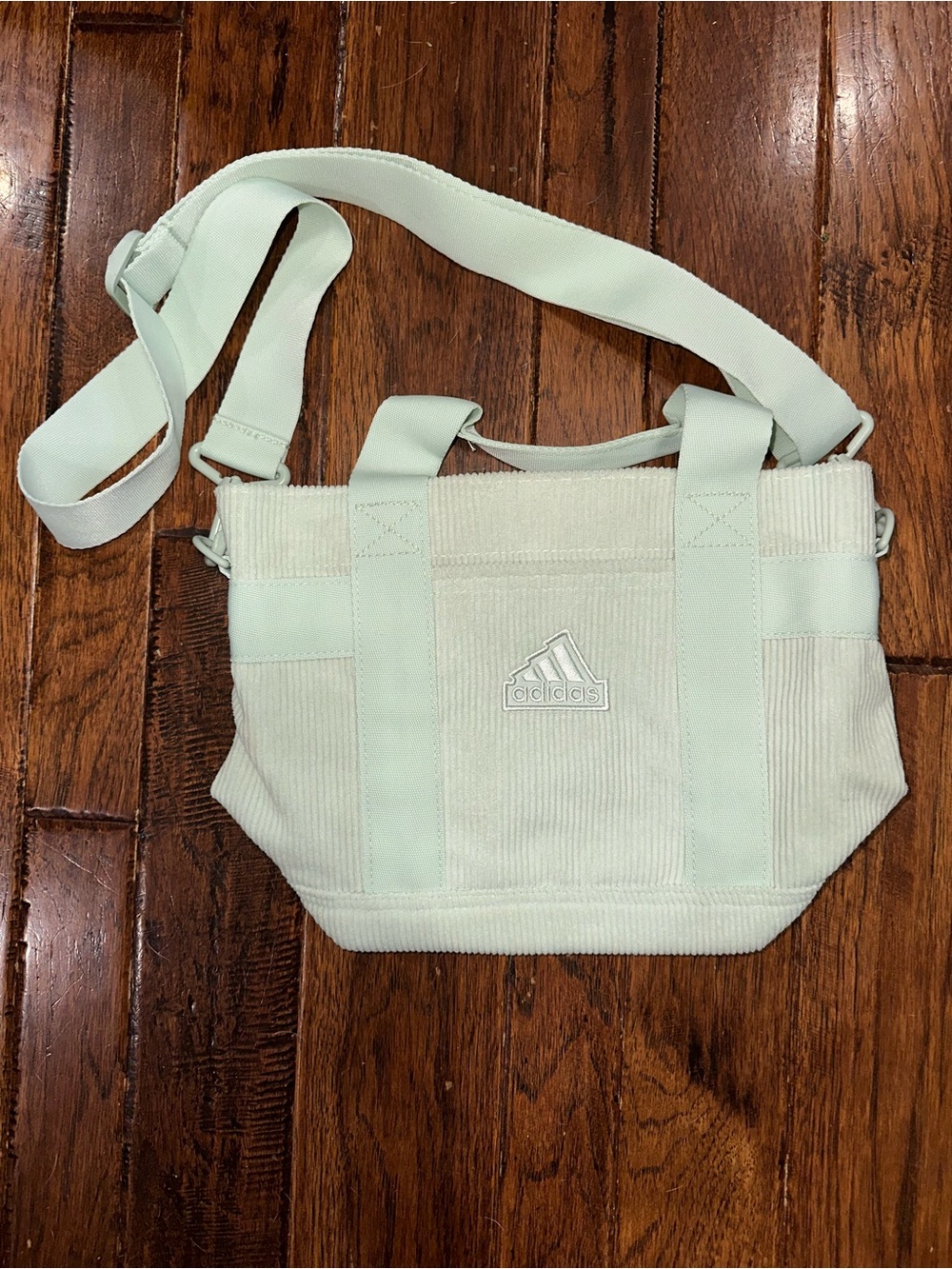 Adidas corduroy linen green shoulder bag